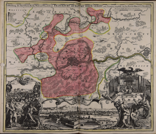 Ein altes Buch mit einer zentralen Deutschlandkarte, umgeben von Bildern und Texten, strahlt einen klassischen und zeitlosen Look aus.