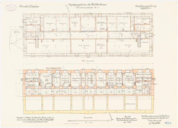 Ein detaillierter Grundrissplan des Stadtplatz-Gebäudes in Dresden, Deutschland, mit zahlreichen Räumen, Texten und umfassenden Layout-Informationen.