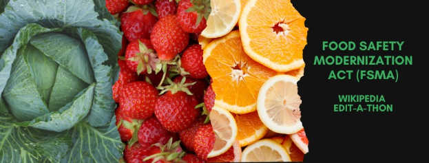 Ein Bild von Erdbeeren, Orangen und Kohl mit dem Text "Gesetz zur Modernisierung des Lebensmittelrechts (FSMA)" auf der rechten Seite.