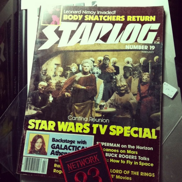 Ein Magazin-Cover mit der Aufschrift "Star Log" und Bildern mehrerer Personen.