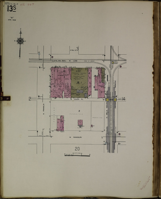 Offenes Buch mit detaillierter Stadtkarte als Illustration auf seinen Seiten, begleitet von Text und Plänen.
