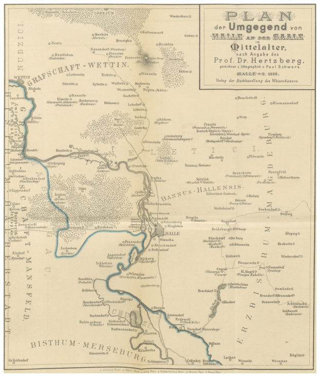 Eine 19. Jahrhundert-Karte des Deutschen Reichs, die den Rhein Fluss hervorhebt, mit begleitendem beschreibendem Text.