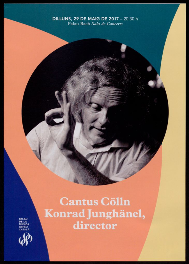 Plakat mit einem Bild von Cantus Collin und Konrad Junghänel, wahrscheinlich mit Informationen zum Event.
