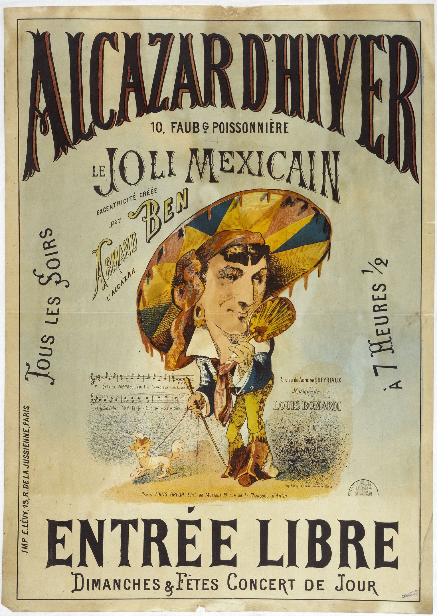 Plakat, das ein mexikanisches Konzert mit einem Mann in Hut und Text ankündigt